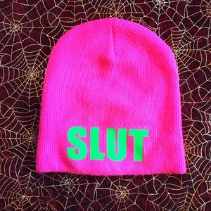 SLUT Fem Positive Pink Beanie